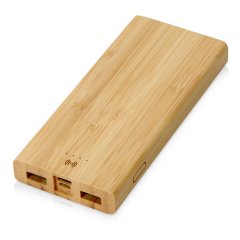 Внешний беспроводной аккумулятор из бамбука, 10000 mAh