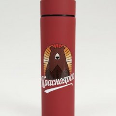 Термос красный "Миша" с термодатчиком и фильтром