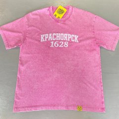 Футболка розовая вареная с вышивкой "Красноярск"
