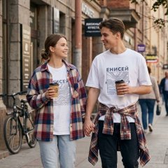 Белая футболка Енисей, вар.3