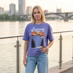 Футболка "Закат на Енисее", вар.2