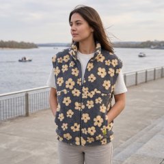 Жилетка из шерпы на молнии, серая