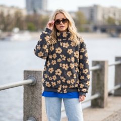 Толстовка из шерпы на молнии, серая