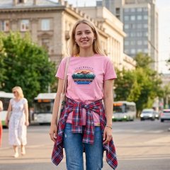 Розовая футболка "Красноярск"