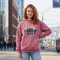 Худи розовое "Закатный Красноярск"