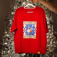 Футболка красная "Птичий двор"