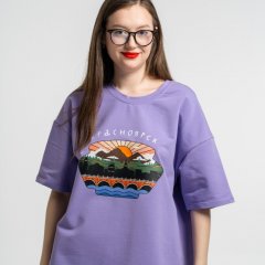 Футболка "Красноярск закатный" лаванда