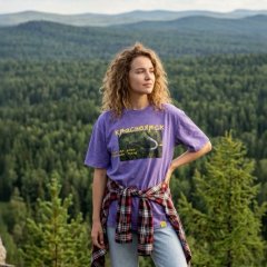 Футболка сиреневая варенка "Петля"