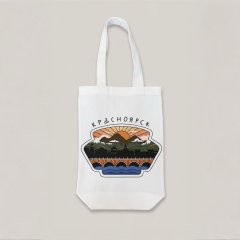 Мини-шопер белый "Красноярск закатный"