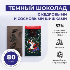 Темный шоколад с кедровыми и сосновыми шишками. Вкус Тайги х Ансамбль танца Сибири